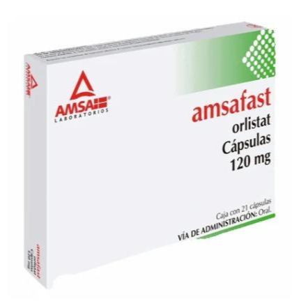 Amsafast (Orlistat) 120 Mg Caja con 21 Cápsulas
