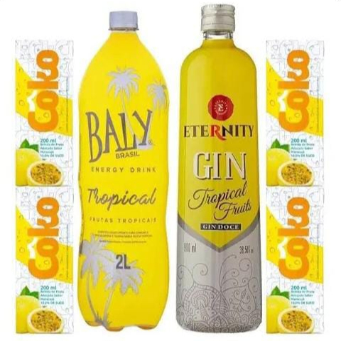 GIN ETERNITY TROPICAL ,BALY TROPICAL E 5 GELOS DE COCO OU MARACUJA