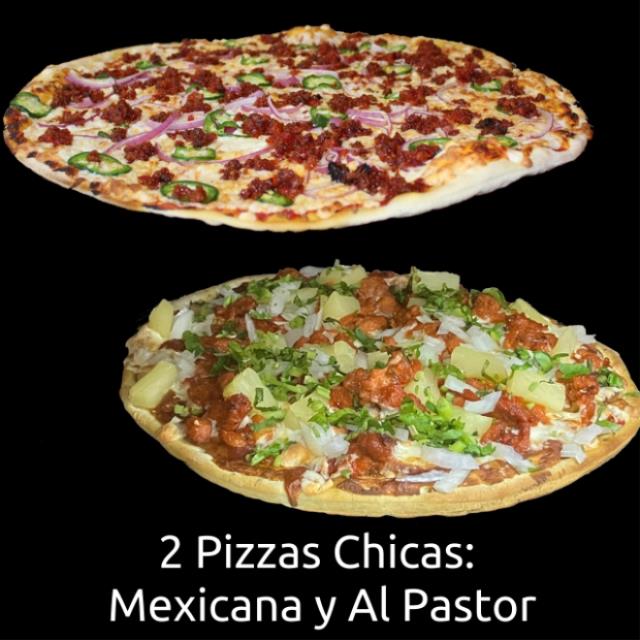 2 Pizzas Chicas: Al Pastor y Mexicana