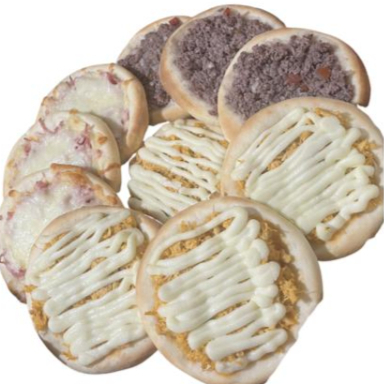 03 Carne. 04 Frango com Catupíry. 03 Presunto e Queijo