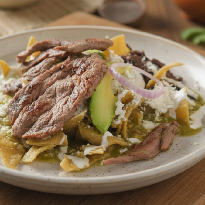 Chilaquiles Grandes con Arrachera