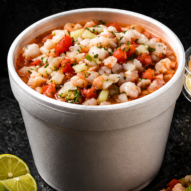 ½ L. Ceviche Mixto Pescado y Camarón