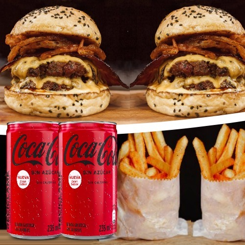 Combo 2 Crispy Jack + 2 Coca-Cola + Papas