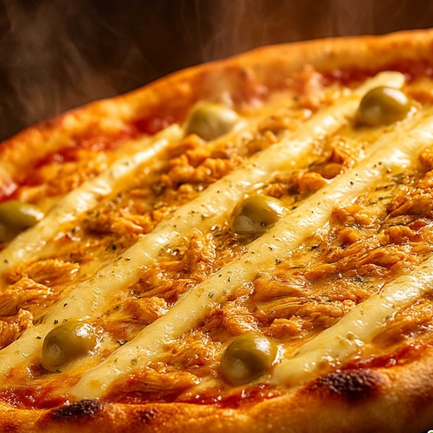 Frango mussarela, oregano, azeitona + xereta 2 lt ( 8 P)
