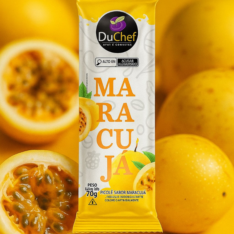 O clássico que todo mundo ama! Picolé feito com polpa de Maracujá de alta qualidade. Cremoso, refrescante e cheio de energia. Perfeito para qualquer hora do Dia. (Conteúdo: 70g)