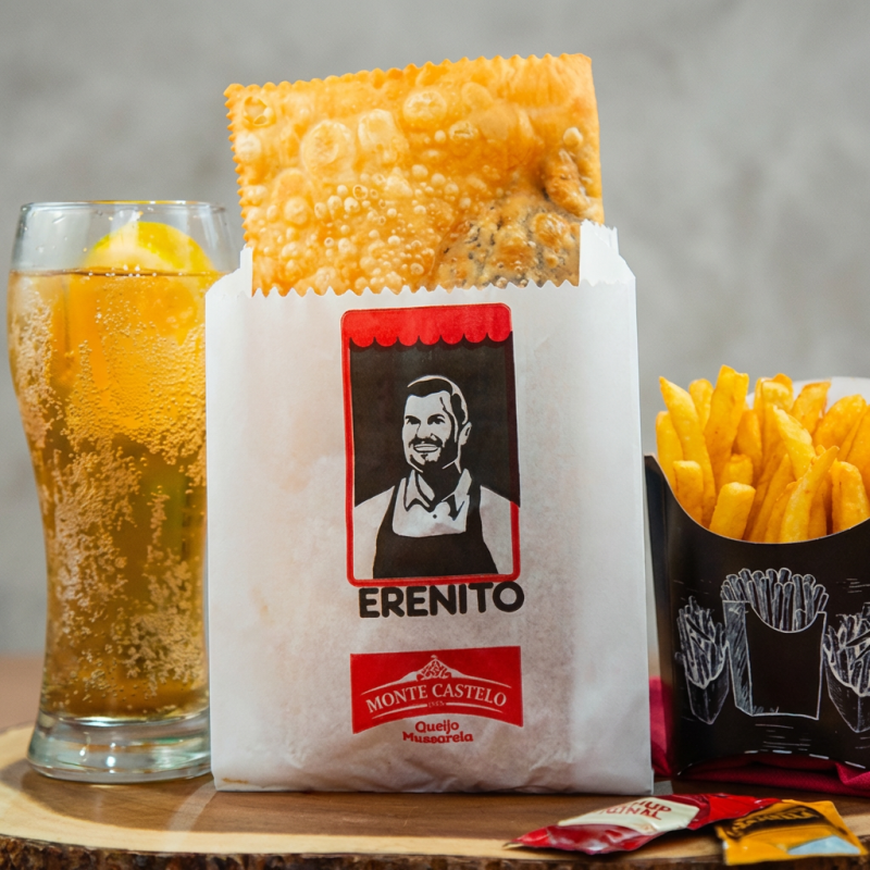 Acompanha 1 Pastel Comum Suculento, 1 Batata Frita Simples Crocantes e 1 Refrigerante 350ml !
