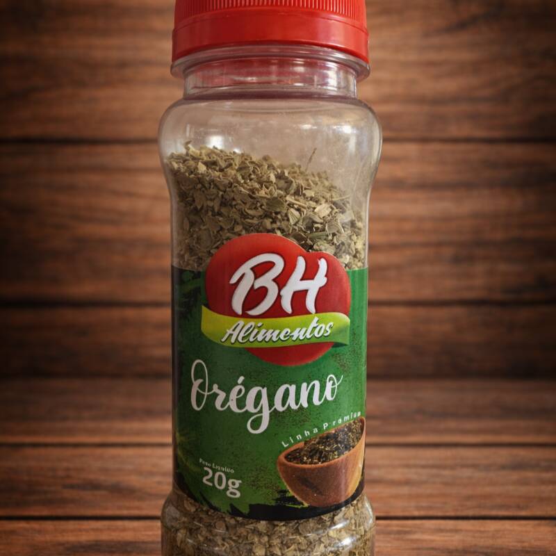 Frasco plástico com 20g de Orégano - Linha Premium.