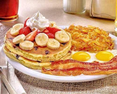 Double Berry Banana Pancake Breakfast