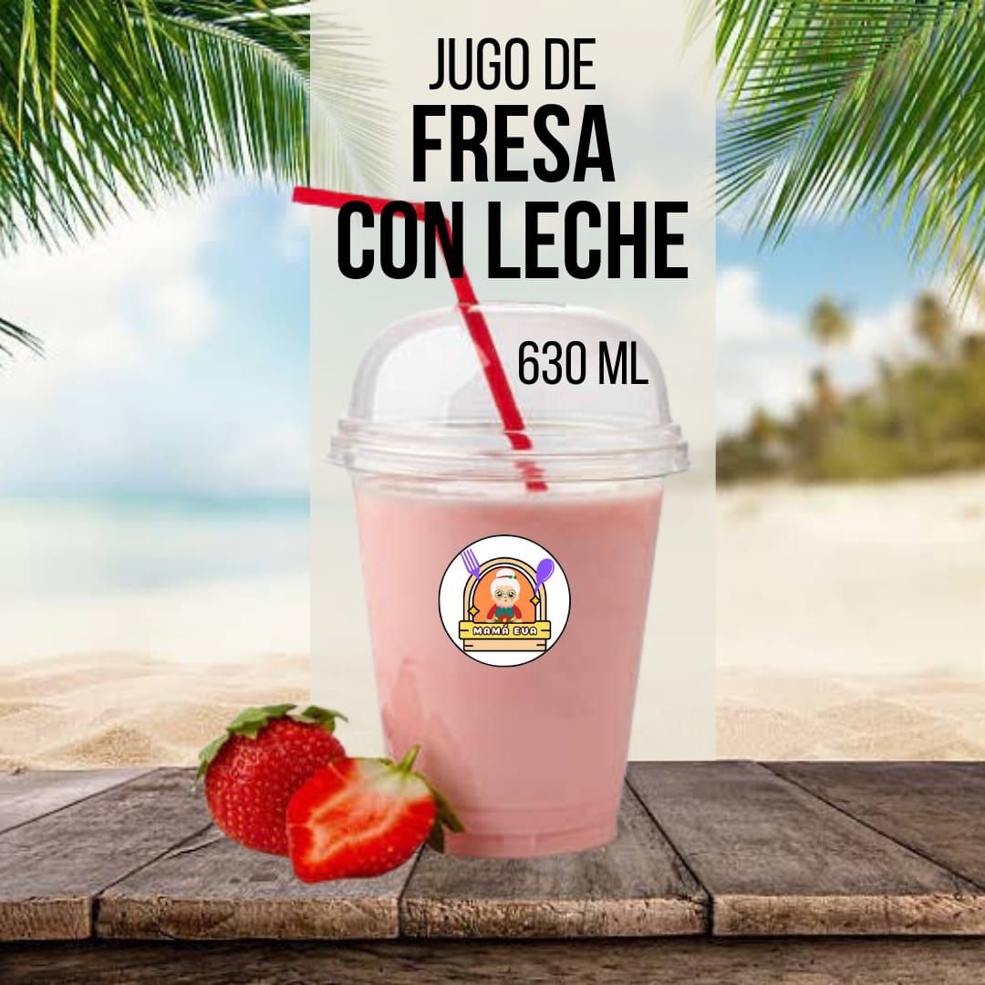 Jugo de Fresa c/ Leche 16 oz