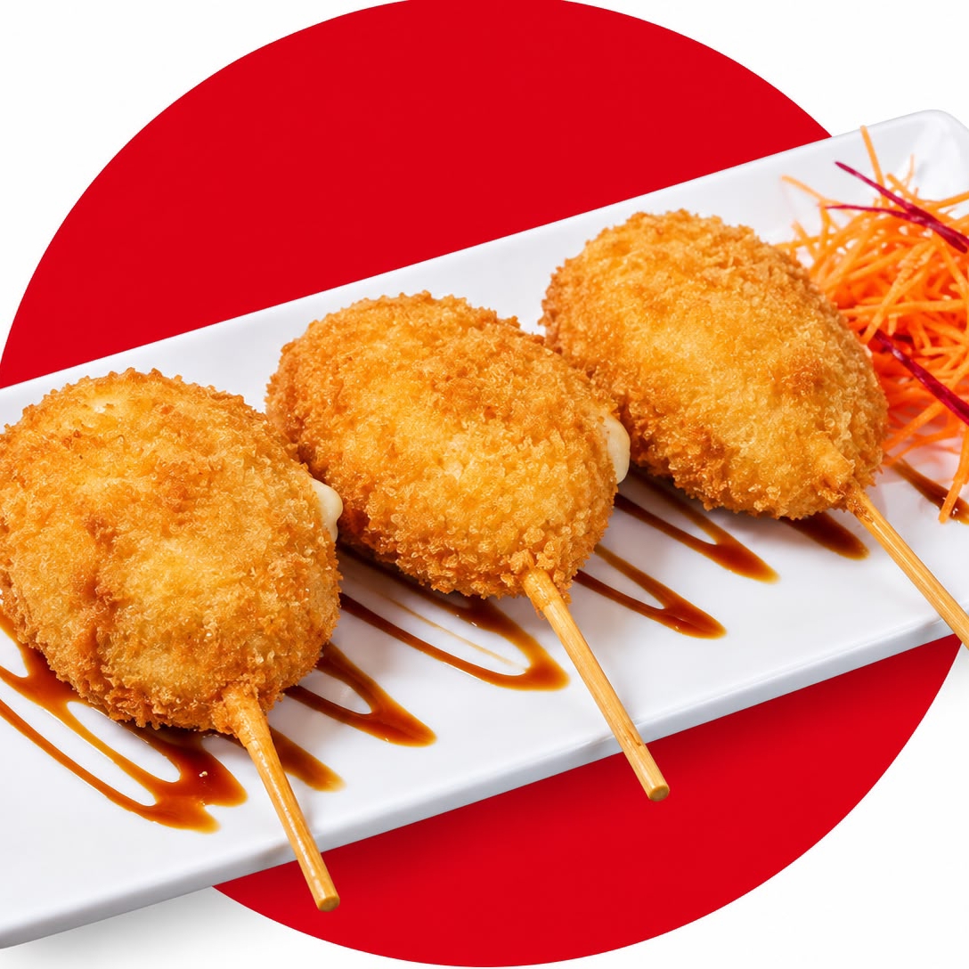 Kushiages de Plátano con Queso 3 pzas