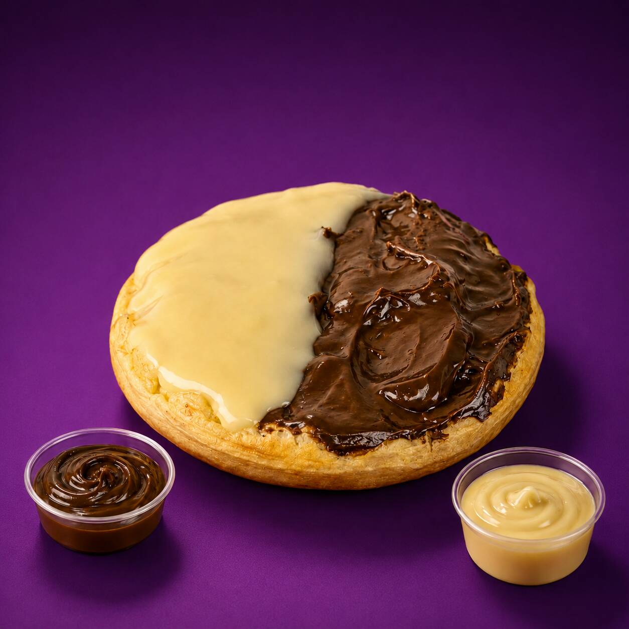 Uma explosão de sabor em cada pedaço! Nosso waffle é preparado na hora e recebe uma cobertura irresistível de brigadeiro cremoso, finalizada com uma generosa camada de leite Ninho. Doce na medida certa, perfeito para quem ama uma sobremesa intensa e cheia de cremosidade.