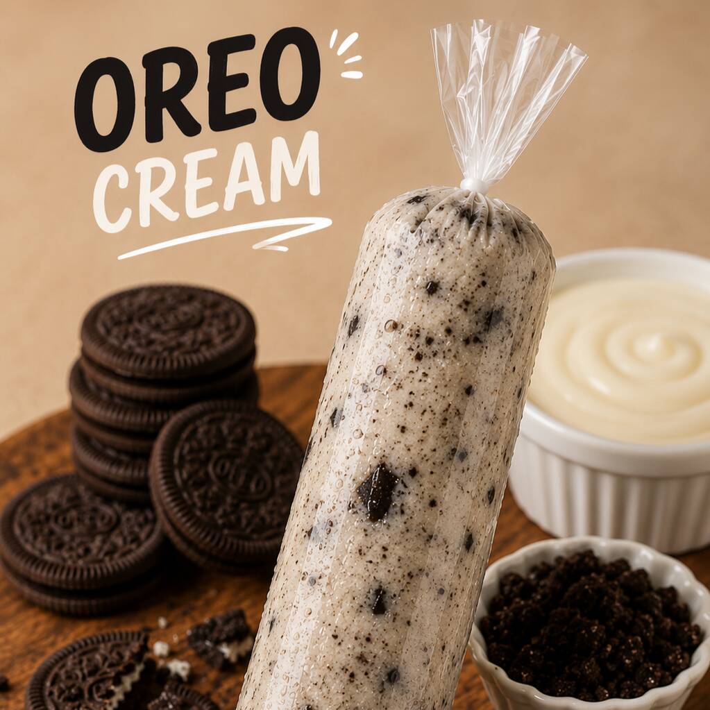 CREMOSO, COM SABOR DELICIOSO DE OREO EM CADA MORDIDA.