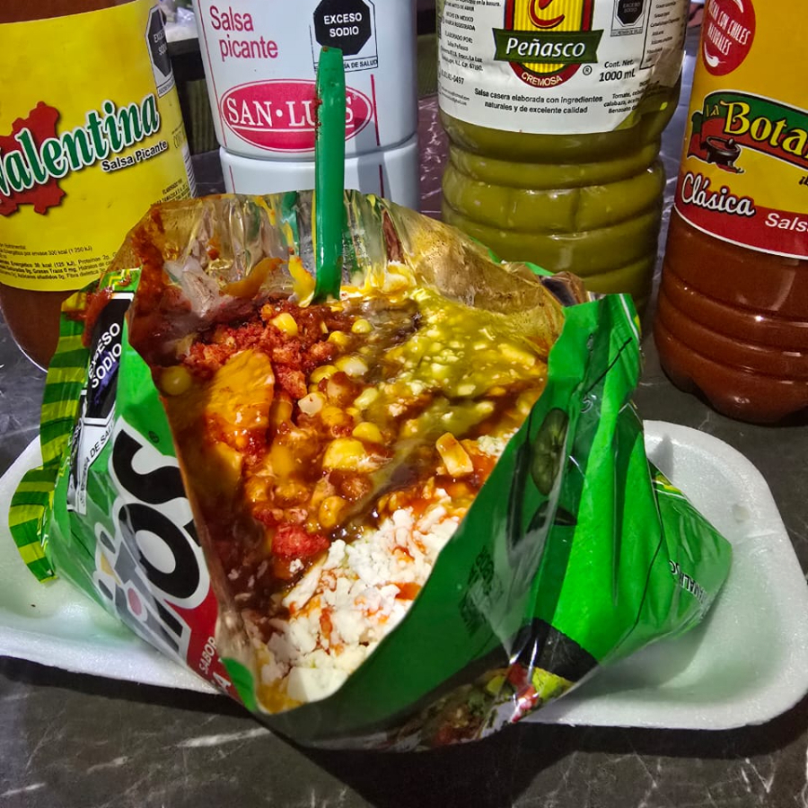 Papas preparadas con elote