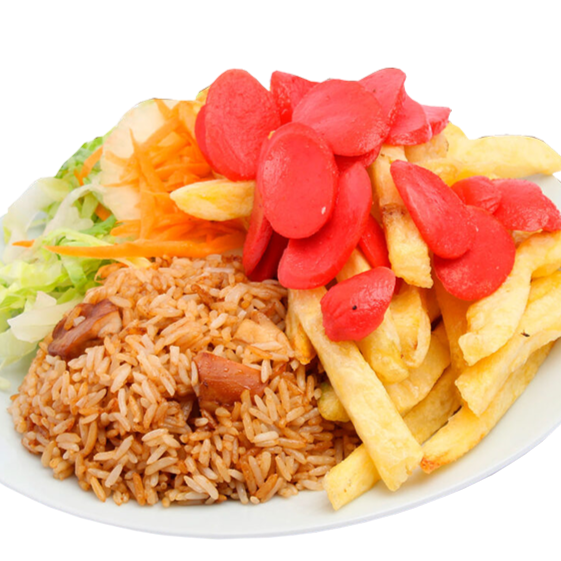 Hot Dog con Chaufa + Papas