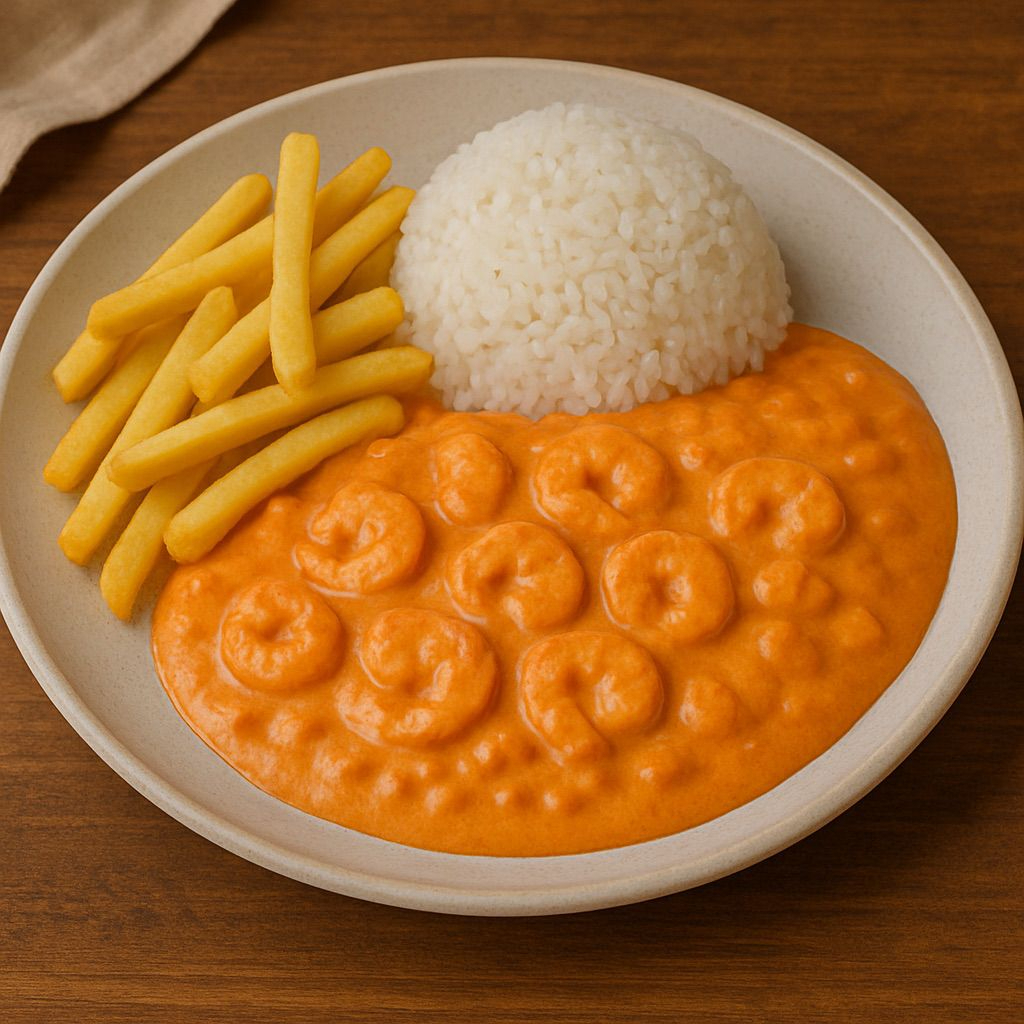 Arroz e batata frita.