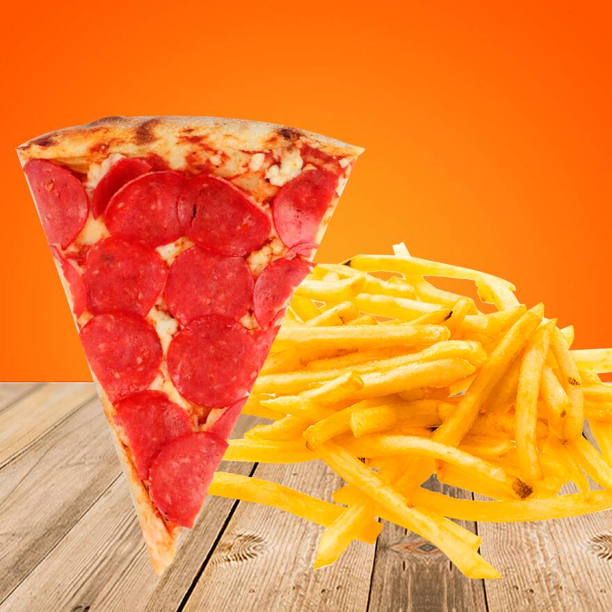 Rebanada de Pizza Pepperoni+Papas C
