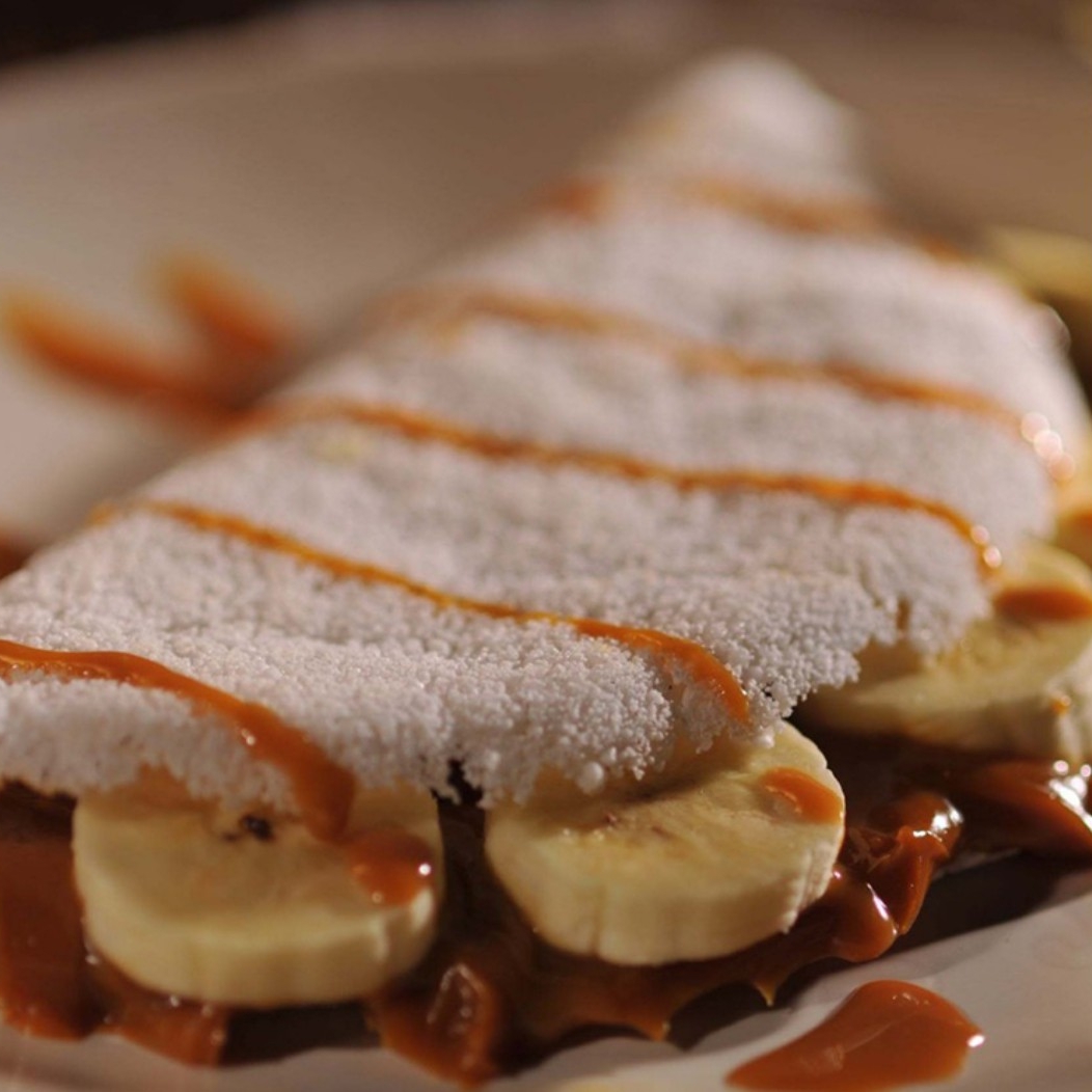 Tapioca de doce de leite com banana
