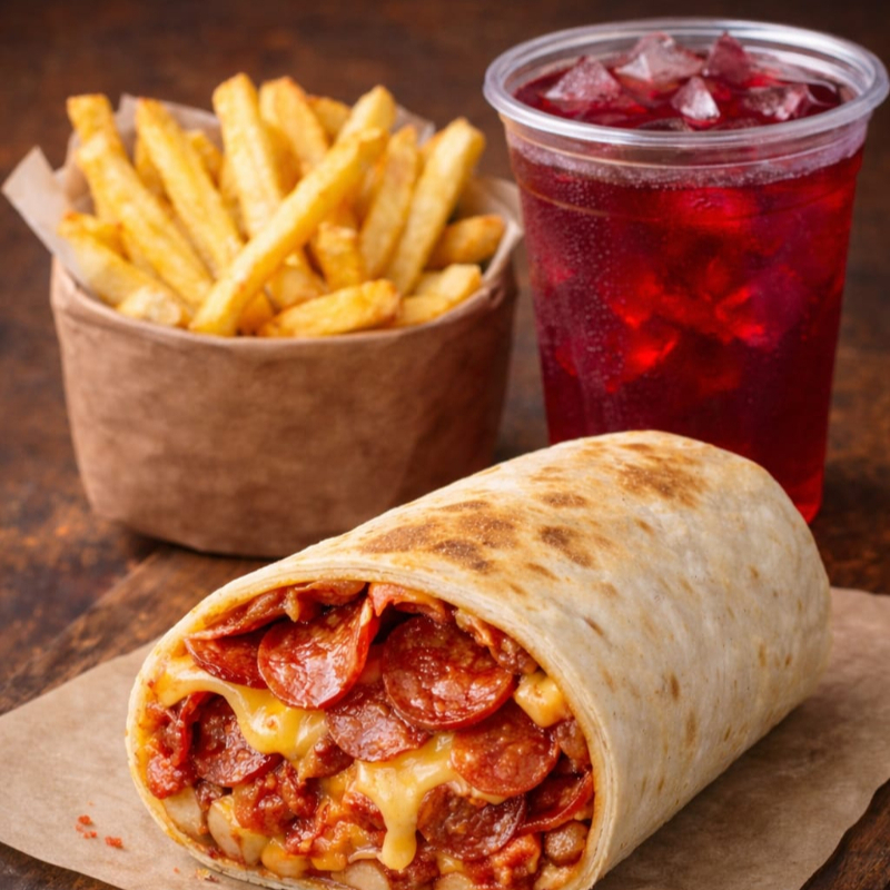 Pepperoni + Papas Francesas + bebida
