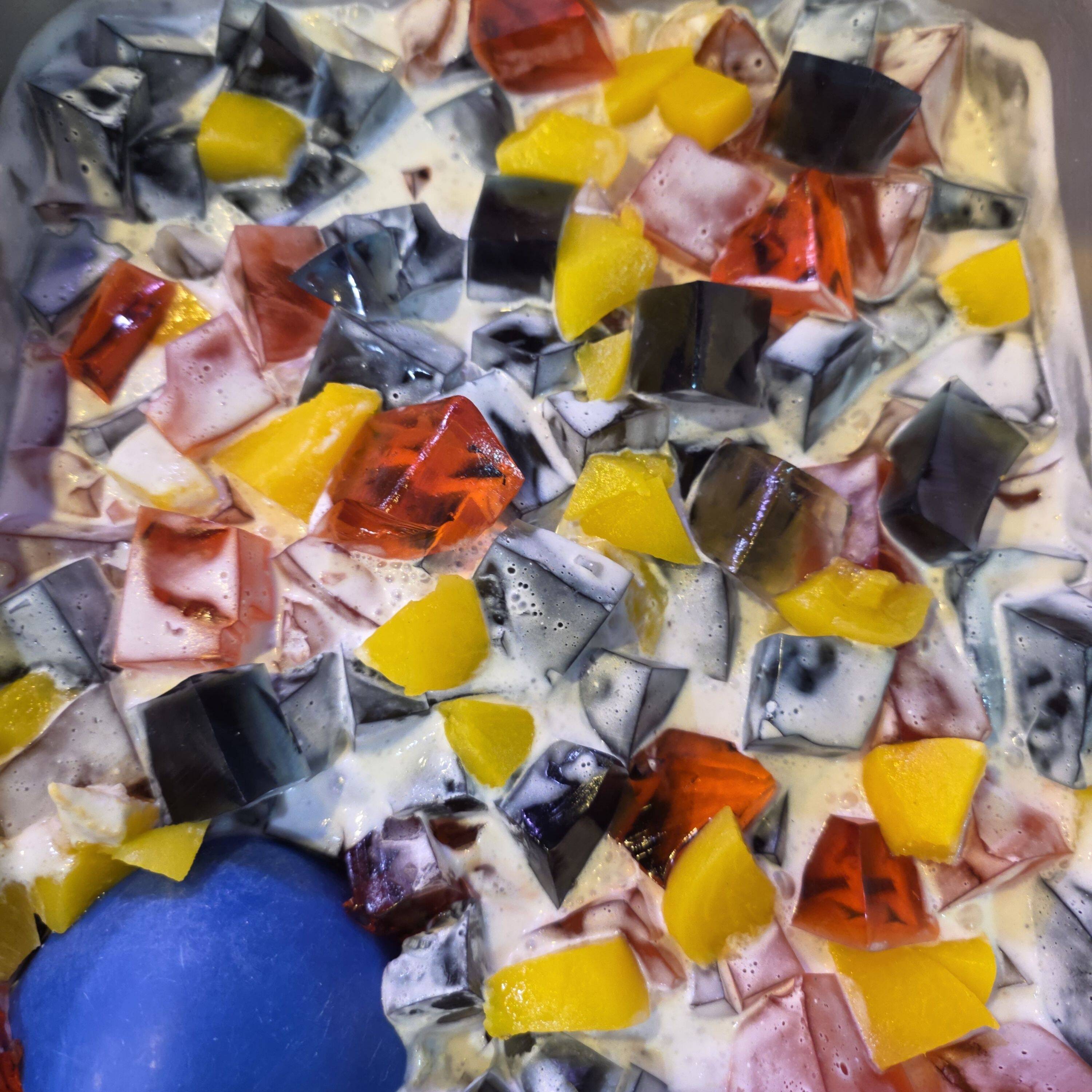 Gelatina de Dos Sabores con Duraznos