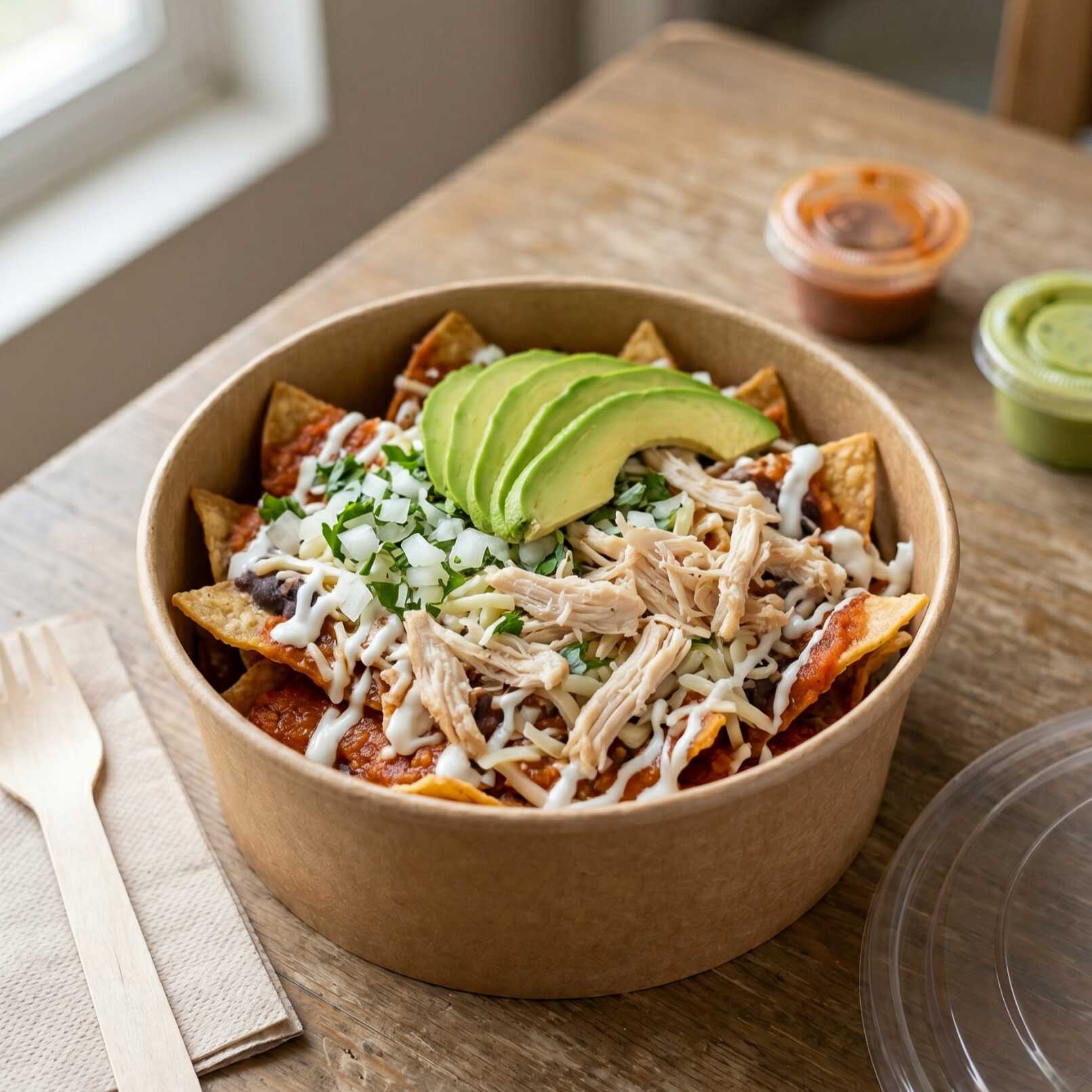 Chilaquiles Rojos con Pollo