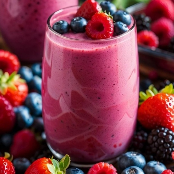 Jugo de Arándanos, Fresa y Leche