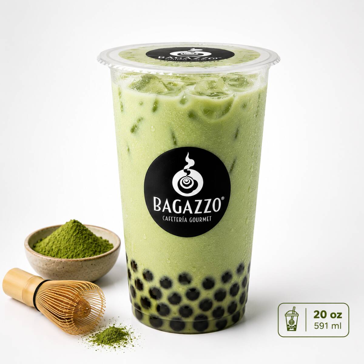 Matcha Latte Frío Perlas