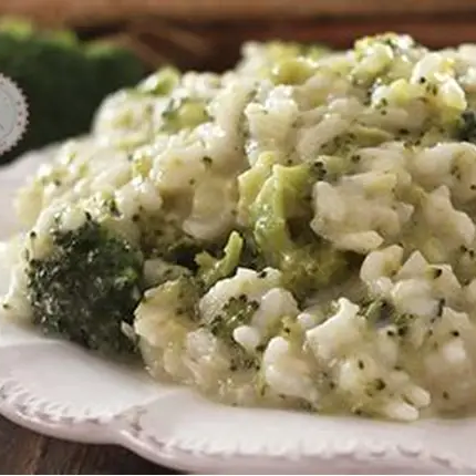 Arroz arbóreo, parmesão e brócolis.
