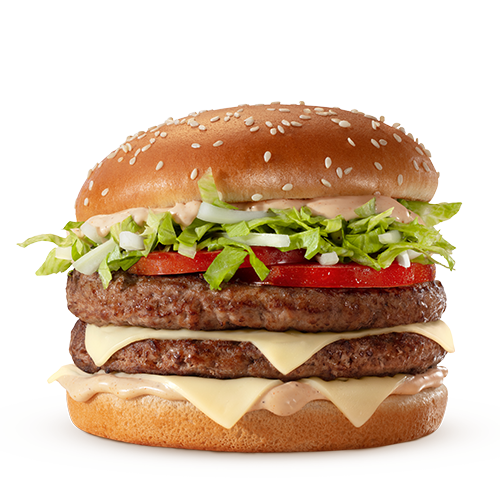 Os novos sanduíches contêm dois hambúrgueres de carne 100% bovina. O peso total da carne in natura (somando-se os dois hambúrgueres) aumentou em 51,7%-77,6g, passando de 150g para 227,6g, em comparação com o peso total de carne in natura (um hambúrguer) presente nas versões anteriores. Composto pelo icônico molho tasty, queijo processado sabor emental, tomate, alface, cebola, tudo isso no pão com gergelim