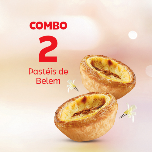 Oferta Imperdível! 2 Pastéis de Belém! Aproveite essa delícia e venha saborear nossos irresistíveis Pastéis de Belém.