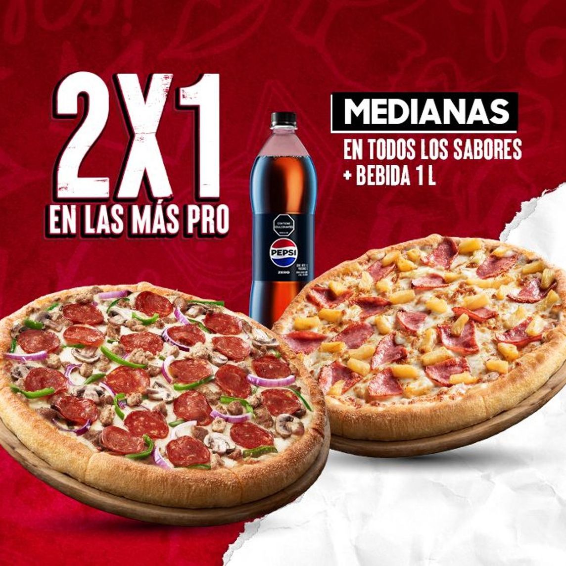 Combo 2x1 Medianas + Bebida 1 Litro