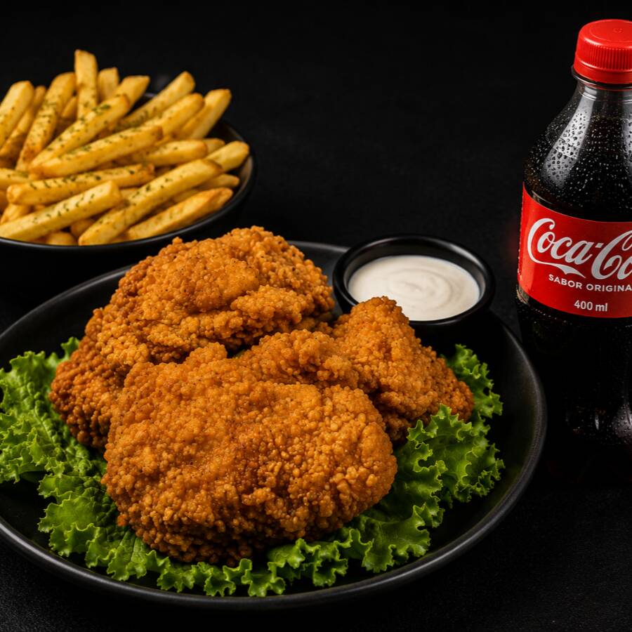 200gr Boneless + 200gr Papas + Cocacola 400ml