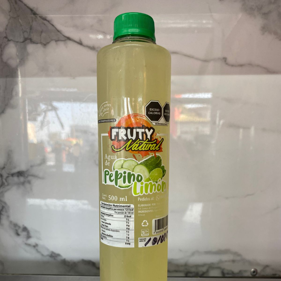 Agua fresca de Pepino Limón 500 ml