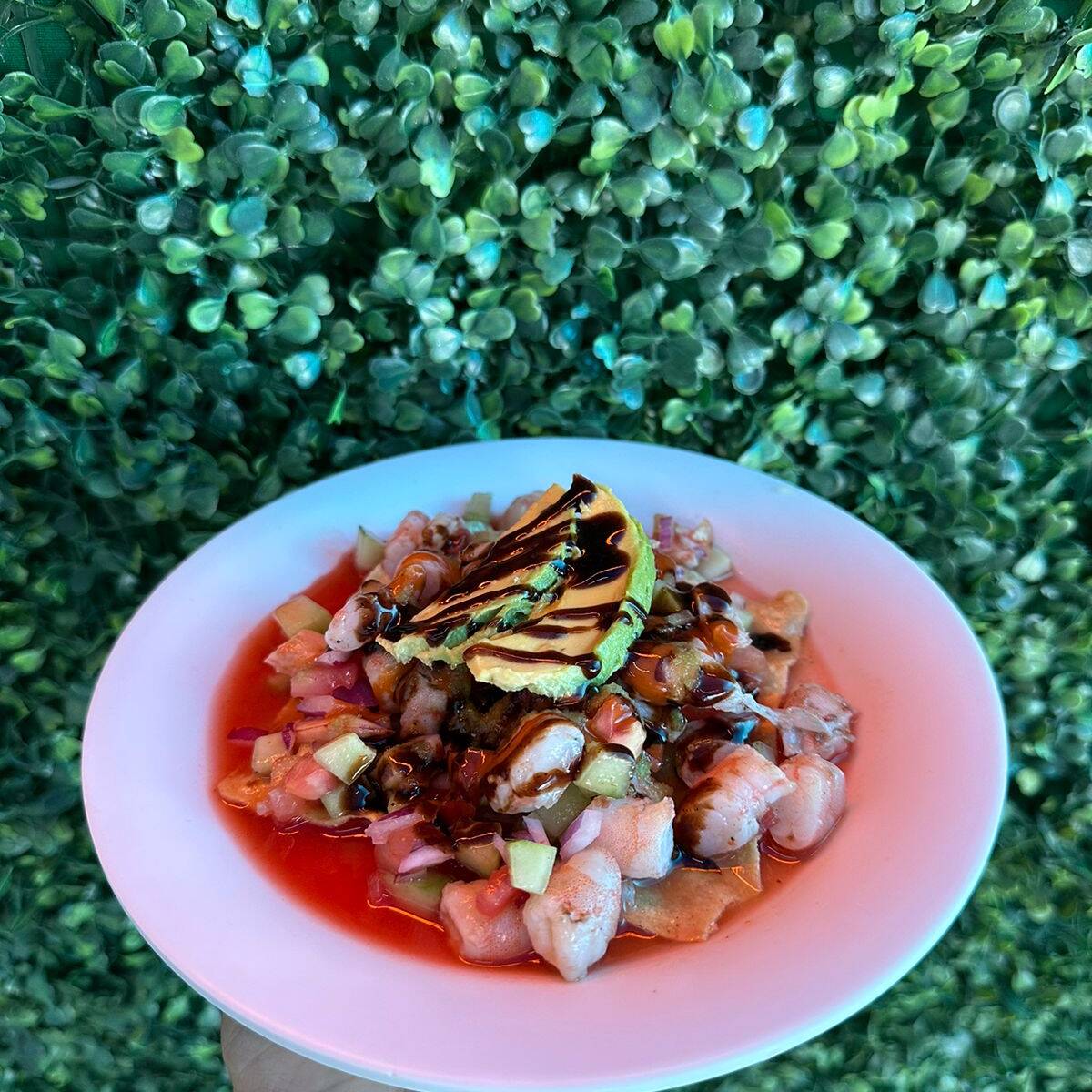 Tostada de Ceviche de Camarón Cocido