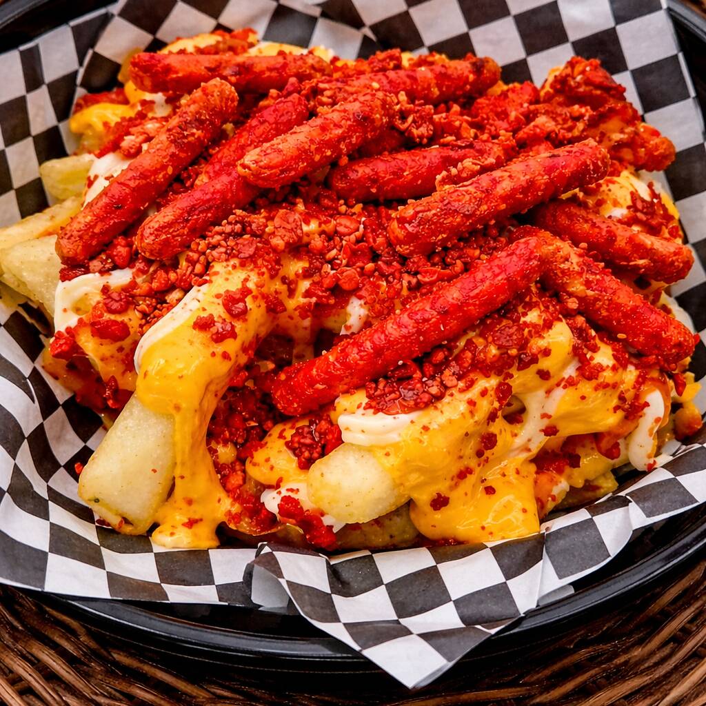 Papas con Queso y Flamin' Hot