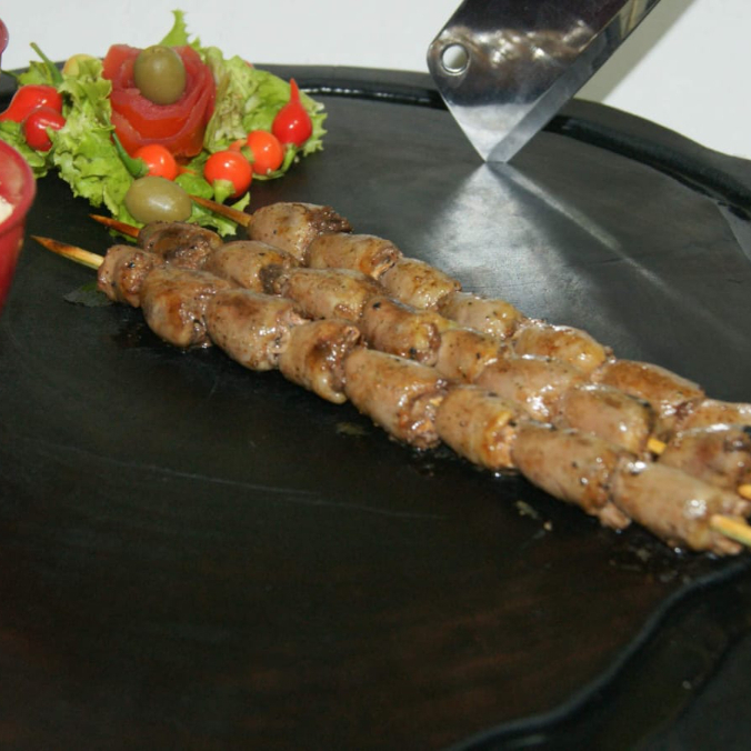 Espeto de coração do frango