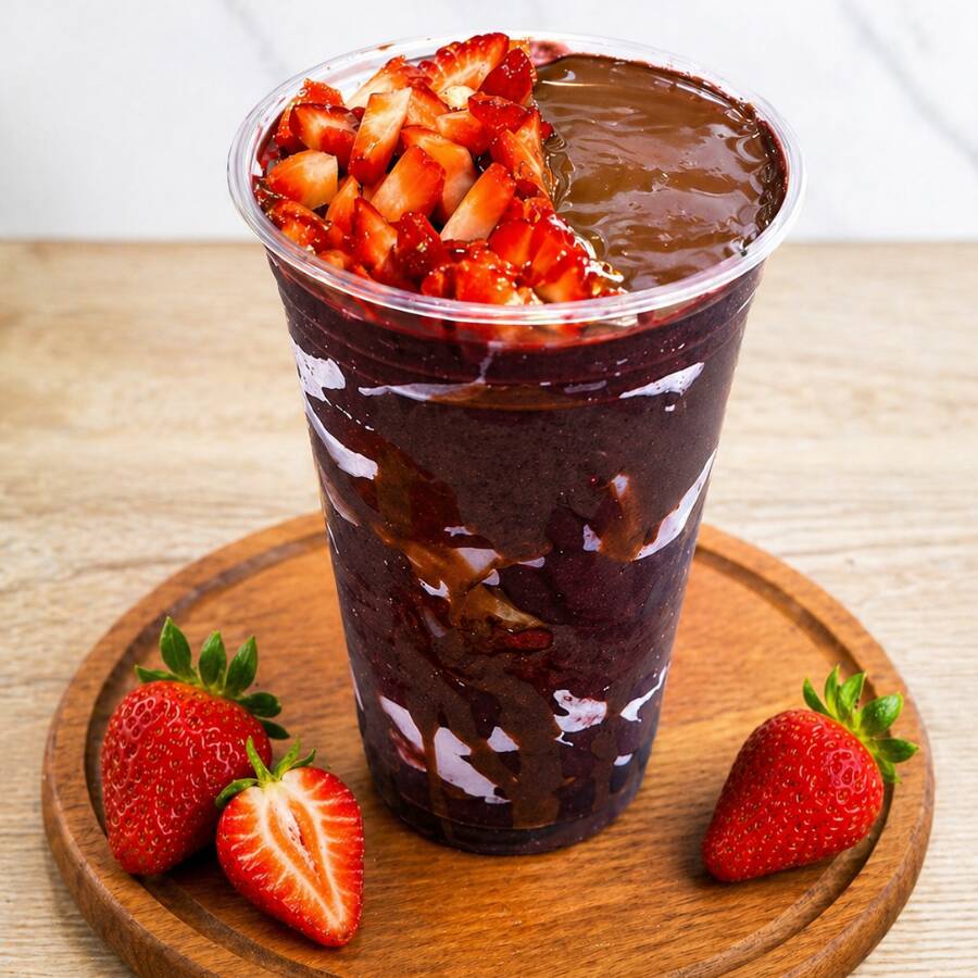 Açaí Trufado Morango (açaí, chocotella e morango)