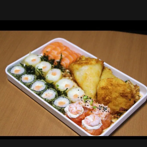 2 Mini Temaki Salmão 5 Haruroll Salmão 2 Ebi Joy 2 Joh Salmão 4 Niguiri Salmão 5 Carioca Salmão