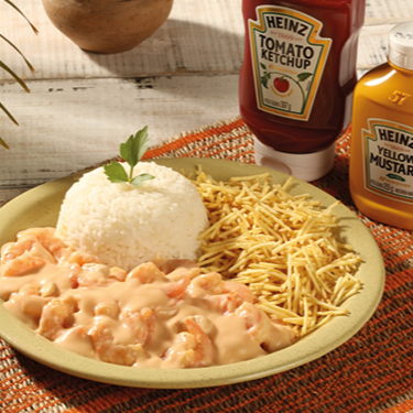 Saboreie 250g (porção do item strogonoff) de Camarões selecionados, envoltos no nosso excepcional molho de Strogonoff à base de condimentos da famosa marca Heinz e champignons. Tudo na medida certa. Acompanha arroz branco, batata palha ou purê de batatas.
(Os ingredientes do strogonoff não podem ser alterados e/ou retirados)