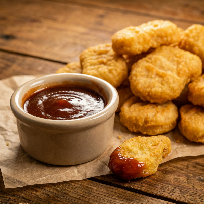 Deliciosos Nuggets Acompanhados De Molho Barbecue!