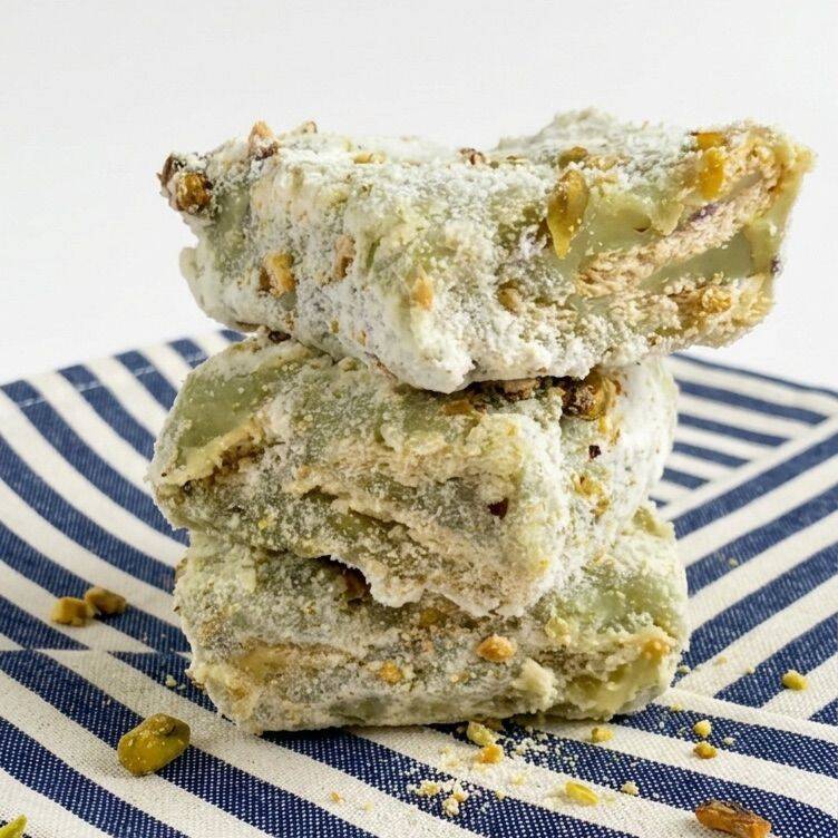 Palha italiana de pistache feita com chocolate branco e pasta de pistache 100% pura, combinada com pedaços crocantes de biscoito para criar a textura perfeita. Cremosa, equilibrada e com o sabor marcante do pistache em cada mordida.