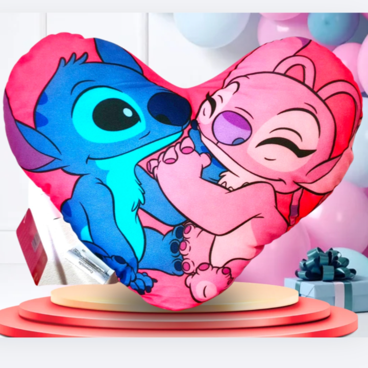 Almofada coração Stitch & Angel 39x29cm
