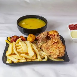1/4 de pollo a la broaster