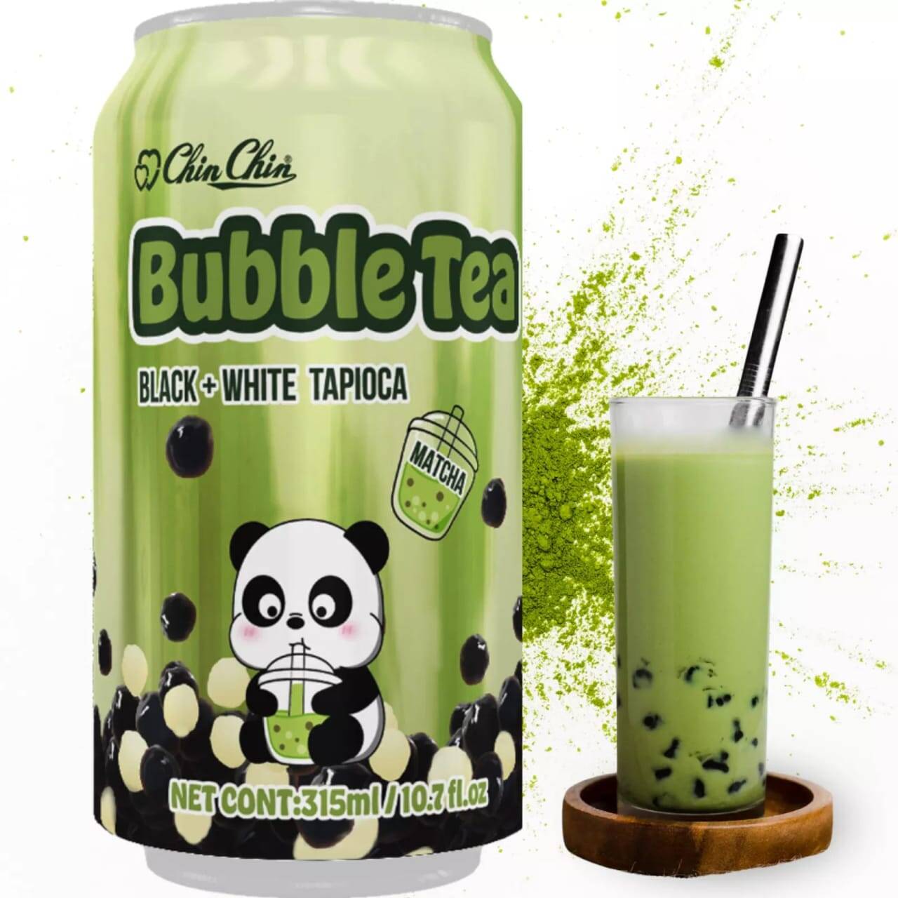 Bubble Tea matcha black + white tapioca