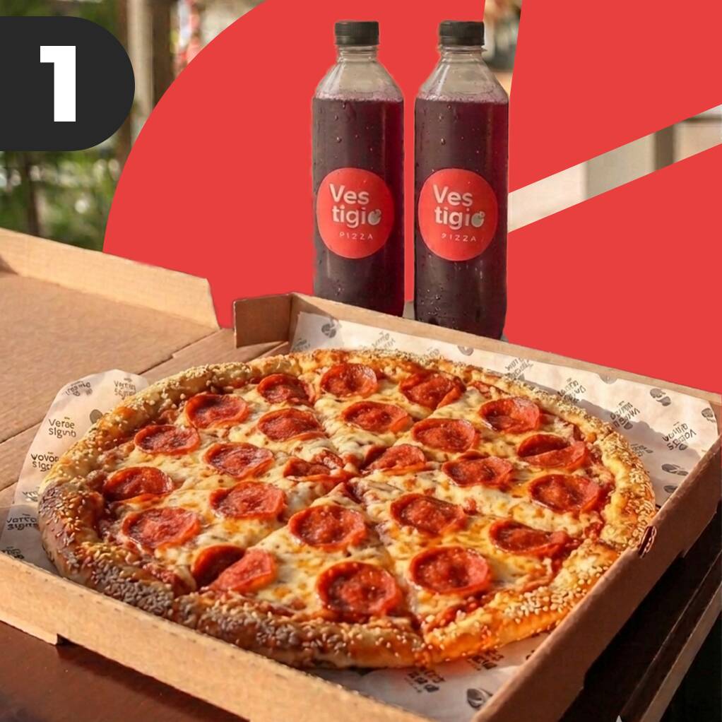 Combo Clásico: Pizza Pepperoni + 2 Bebidas