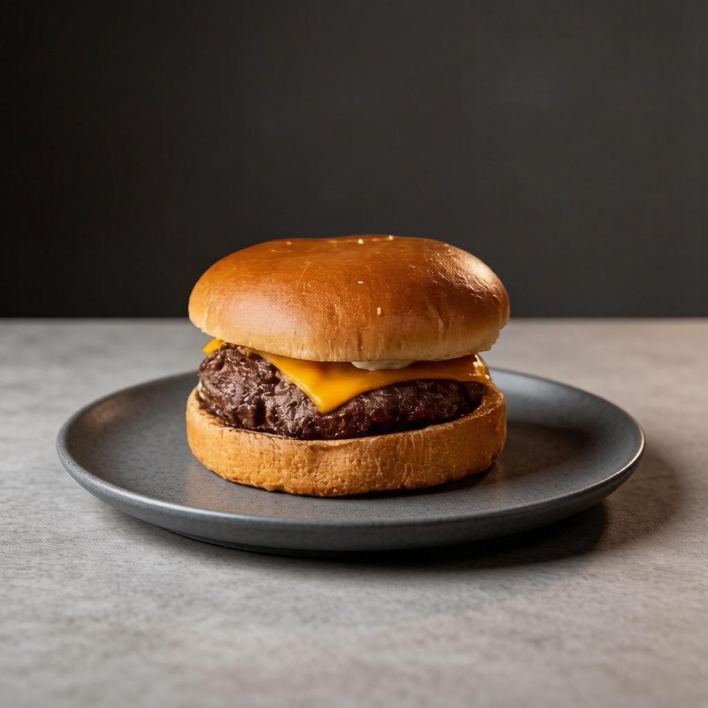 Pão brioche, hamburguer grelhado 180g, queijo cheddar e maionese da casa.
