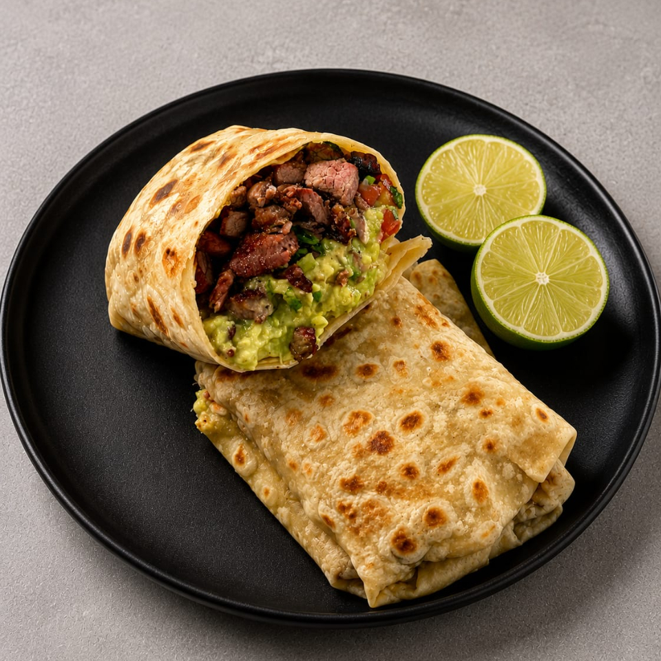 Burrito de Carne Asada con Guacamole