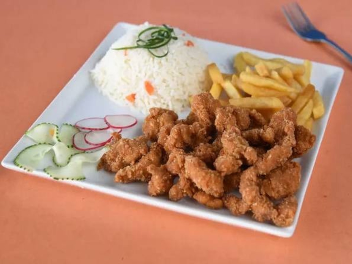 Fajitas de pollo empanizadas.
