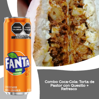 Pastor con quesillo + Refresco