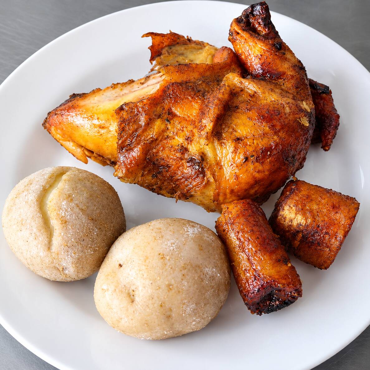 Cuarto de Pollo Asado con papas fritas