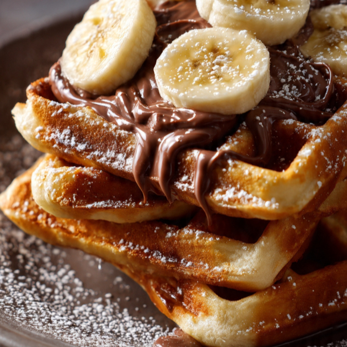 Waffles Nutella y Platano